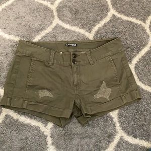 Express Army Green Shorts